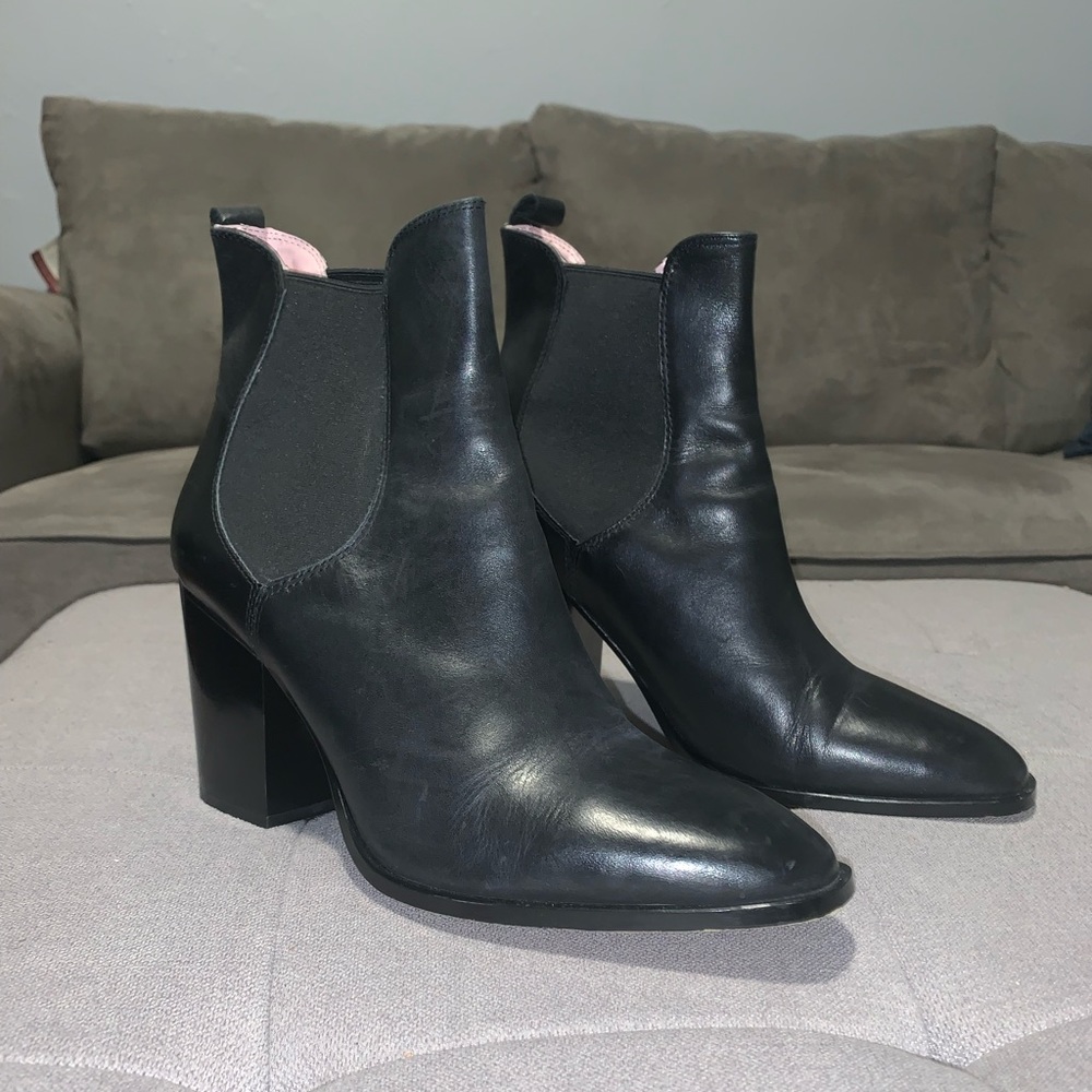 Black Leather (Authentic) Booties